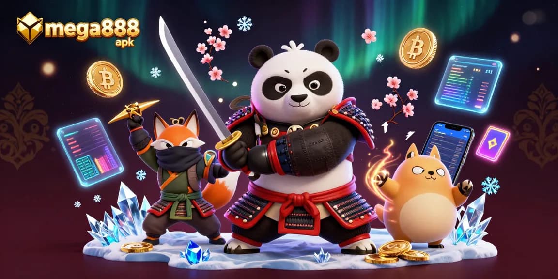 Play exciting games with Mega888 apk, featuring engaging characters and vibrant gameplay elements.