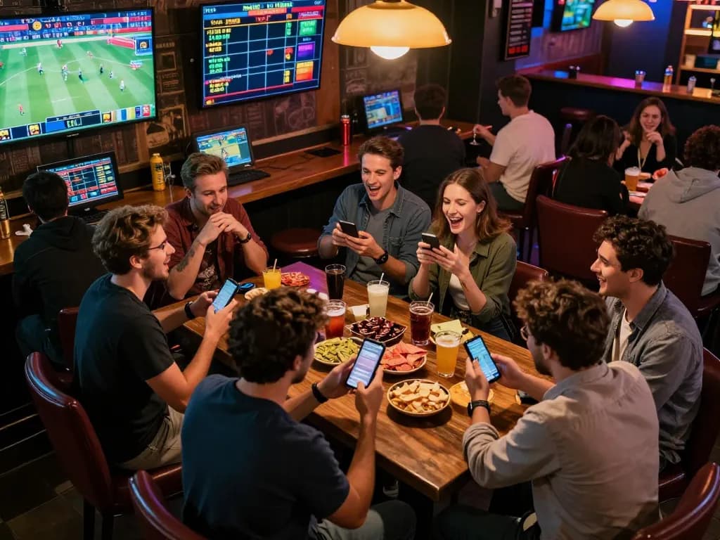 Fans engaging in a thrilling sports betting experience on keobongda100 while analyzing odds and enjoying the game.
