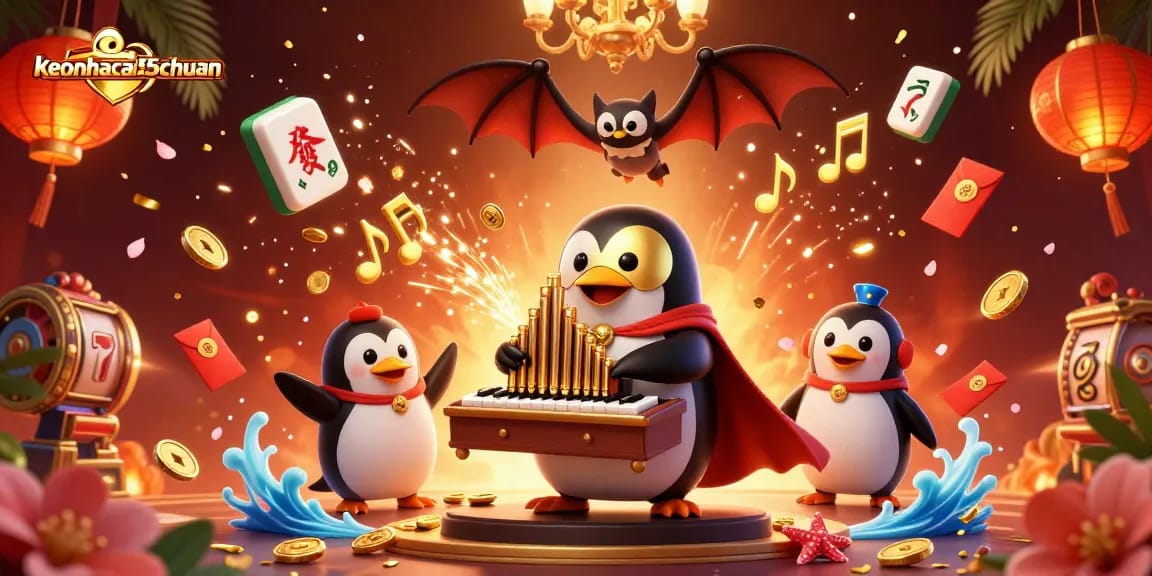 Experience the thrill of keonhacai55chuan with a vibrant casino scene filled with lucky symbols and animated action.