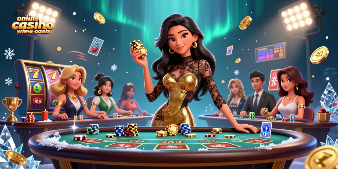 Experience the excitement of the online casino ohne oasis featuring a glamorous woman at a VIP baccarat table.