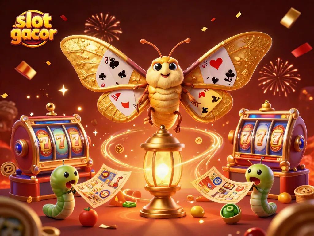 Engaging slot gacor scene with vibrant slot reels, lucky 7s, and golden jackpot counter attracting players.