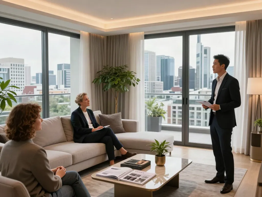 Bester Immobilienmakler Frankfurt präsentiert luxuriöse Wohnung mit Skyline-Blick in Frankfurt.