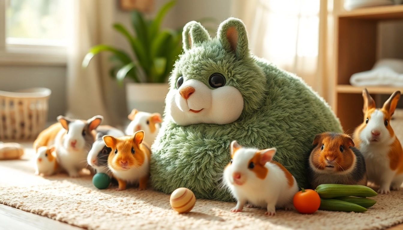 Nagermatte in einem gemütlichen Tierumfeld mit spielenden Nagetieren.