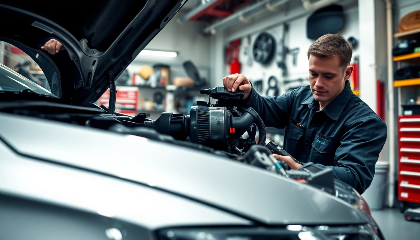 Motorschaden Ankauf - Vehicle inspection process in a professional automotive workshop