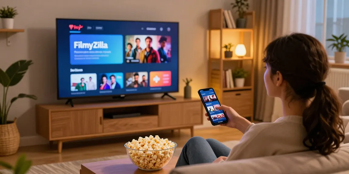 Enjoying FilmyZilla streaming movies at home with cozy ambiance.