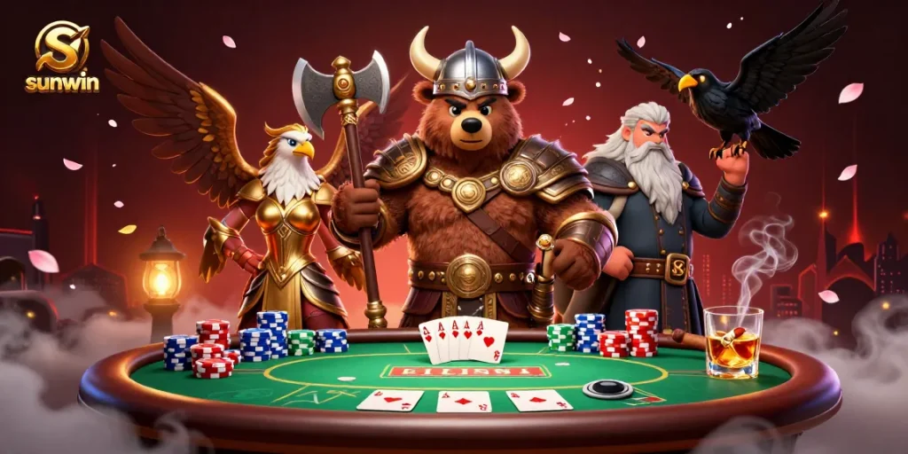 Experience thrilling poker action with sunwin featuring dynamic casino characters and vibrant tables.